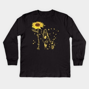 Sunflower You’ll Never Walk Alone Autism Awareness Gift Kids Long Sleeve T-Shirt